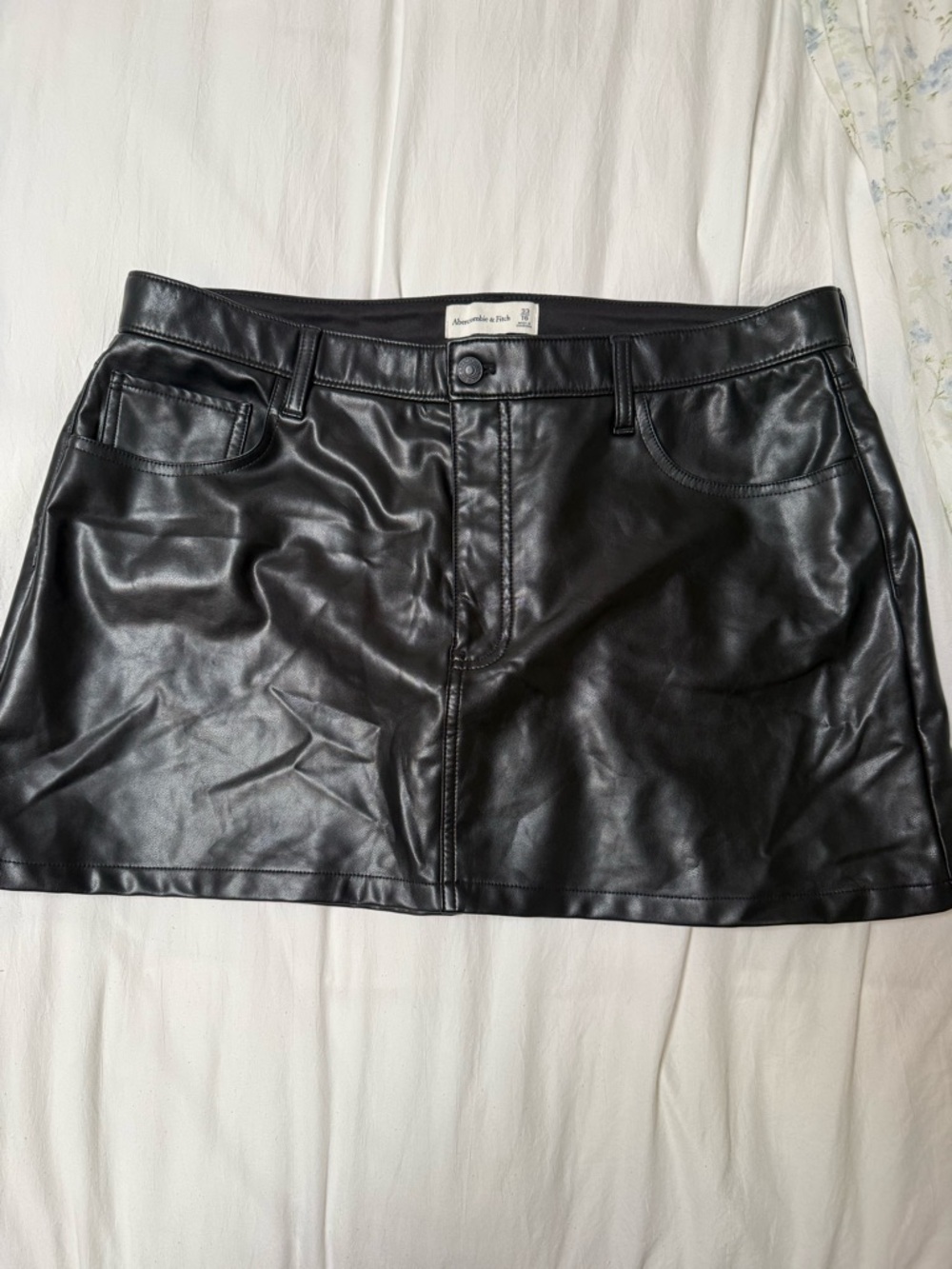 Abercrombie Faux Leather Black Mini Skirt